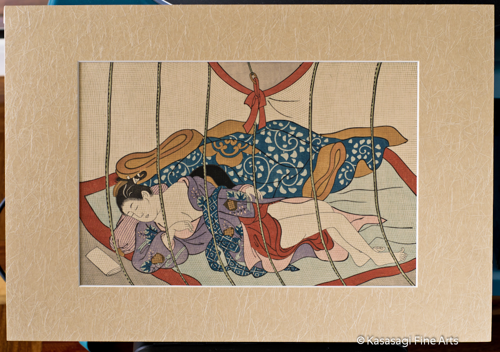 Sukenobu Mounted Pillow Print Sleeping Woman