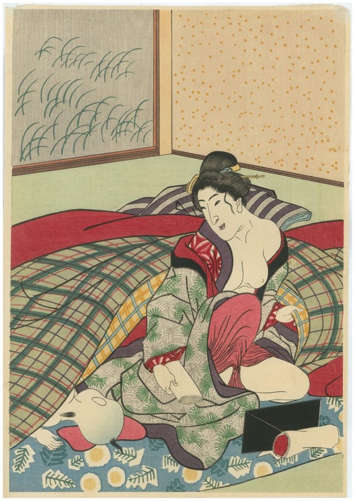 Japanese Woodblock Print Mother and Child