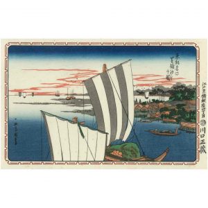 Hiroshige Woodblock Print Ebb Tide At Shibaura